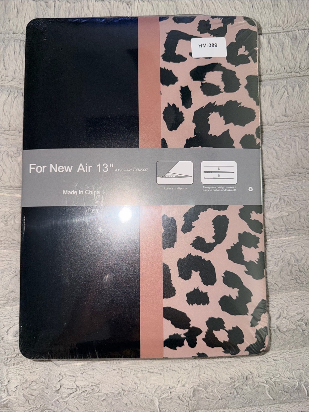 Leopard Print Pink & Black 13" Laptop Sleeve